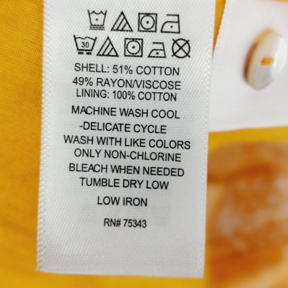 Lucky Brand Yellow & White Sleeveless Flared Mini Dress 4175 - Picture 6 of 7